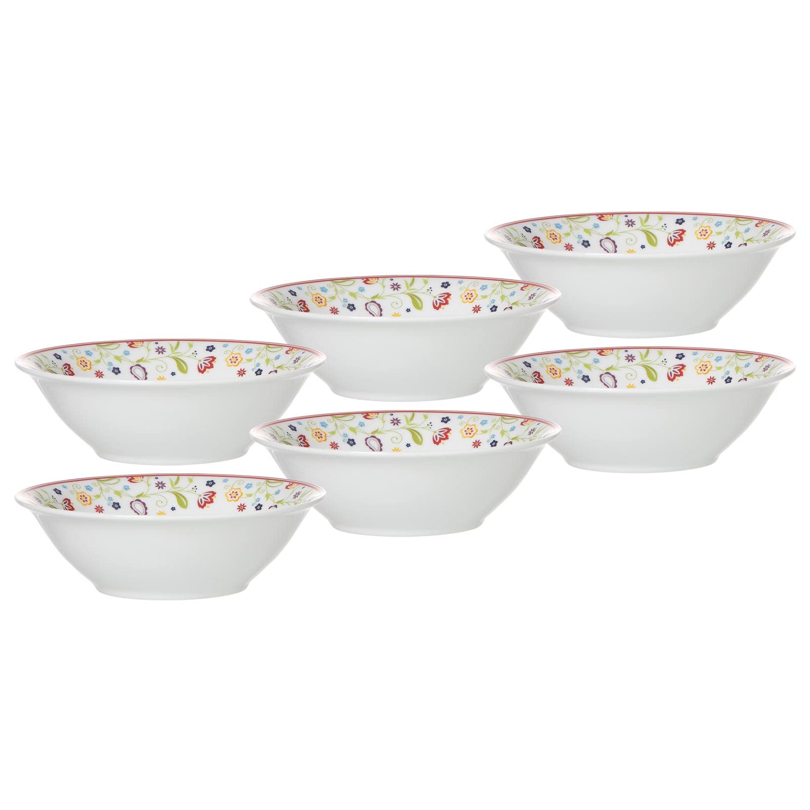 Ritzenhoff & Breker Shanti Lot de 6 petits saladiers en porcelaine avec motif floral Ø 14,5 cm