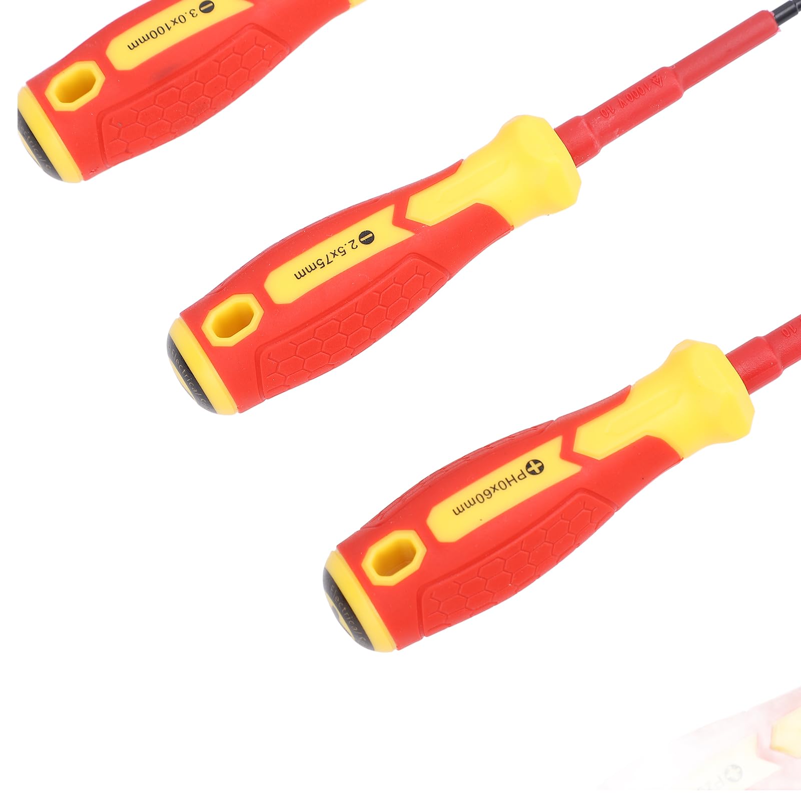 Juego de destornilladores aislados para electricistas de 15 piezas y 1000 V, kit profesional de destornilladores eléctricos de cromo-vanadio con empuñadura ergonómica acolchada par