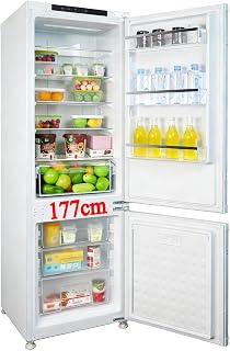 【Premium】 Einbaukühlschrank mit gefrierfach 177 cm hoch x 54 cm breit , 【Total NoFrost PLUS】, kühl gefrierkombination einbau 178 kühlschrank | 236L (168L/68L) | Energieeffizient | 5 hat | Leise