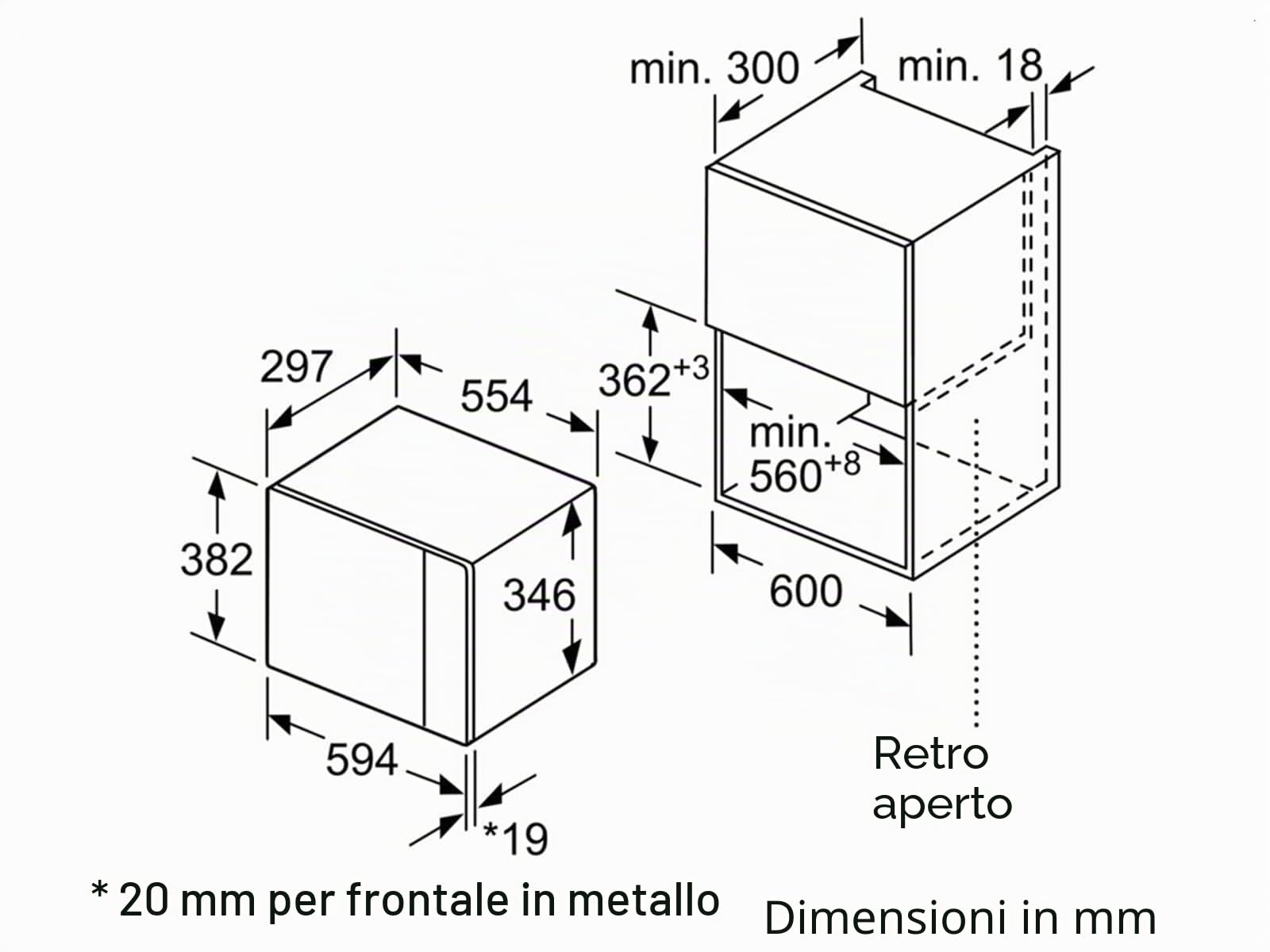 Bosch Serie 6 BFL524MW0 Incasso Microonde con grill 20L 800W Bianco forno a microonde