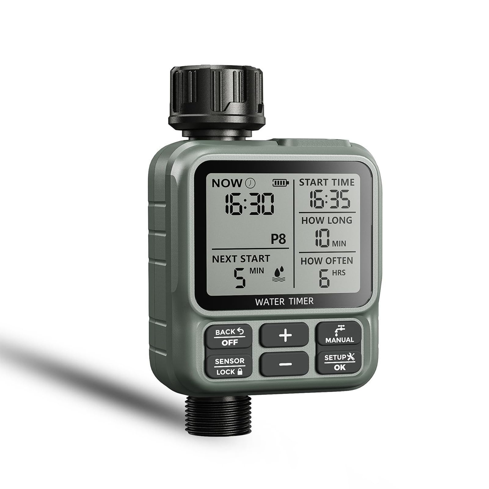Timer per Tubo dell'acqua, Timer per Irrigazione Automatica Programmabile, modalità di Ritardo Pioggia, Ampio Display LCD per Serra da Giardino