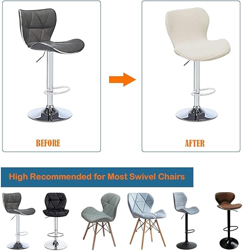 Miniatura 2 de Juego de 4 fundas para sillas de bar de altura de mostrador, fundas elásticas para taburetes de bar giratorios de jacquard, fundas protectoras para