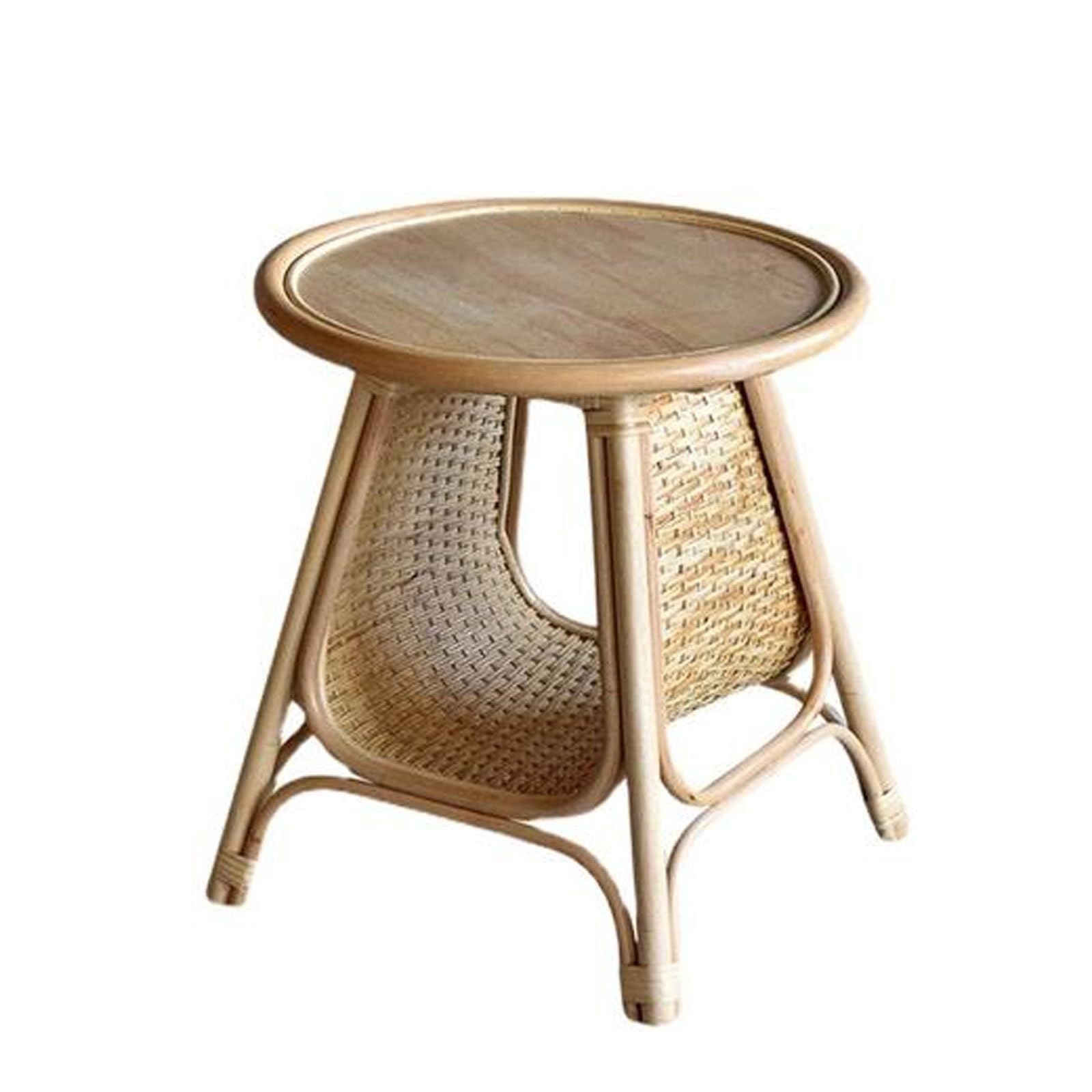 eexbz Sofa Side Table Nightstand, Side Table with Handmade Decorated Open Storage Shelf, Modern End Table Small Coffee Table for Bedroom, Living Room Sofas for Living Room