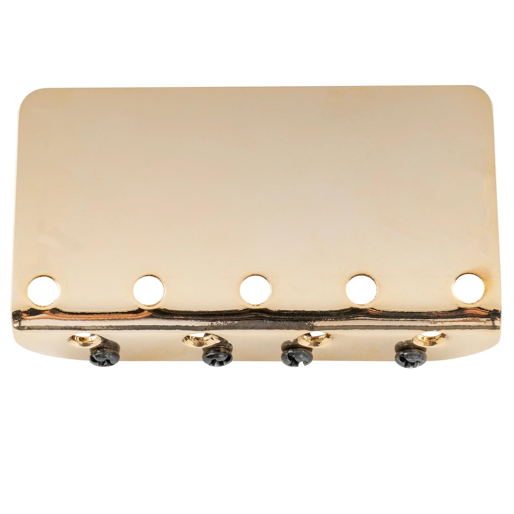 Mostek Gitarowy Rozstaw 19 Mm Klasyczny Standardowy 4 Strunowy Mostek Basowy Ładowany Od Góry Z Mosiężną Stalową Płytką Siodłową(Gold)