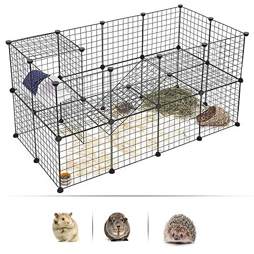Boco Bricolage Parc Pliable pour Animaux de Compagnie clôture en Fil métallique 12 pcs par Panneaux cobaye Petits Animaux Cage clôture en métal pour la Maison et Le Jardin (12 pièces) Cover