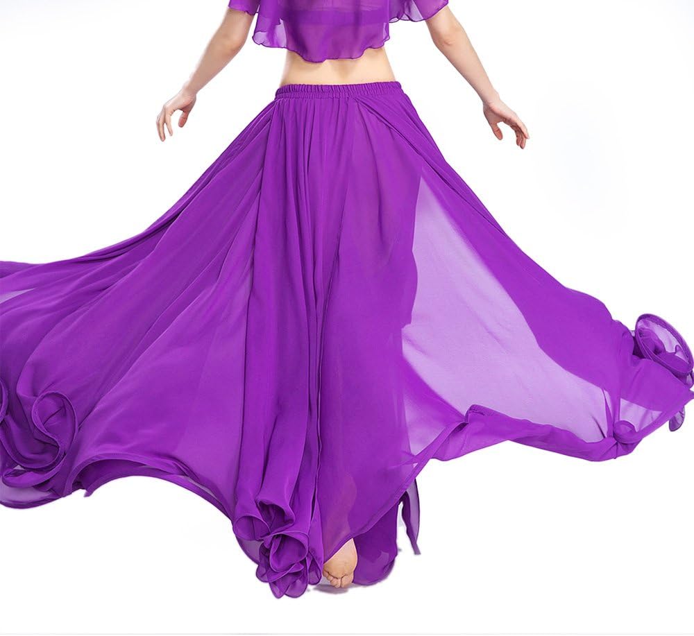 ROYAL SMEELA Chiffon Belly Dance Skirt Slit Long Belly Dancing Skirt Tribal Bellydance Skirts Belly Dance Costume for Women - Image 4