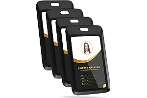 Convenient Card Holder for Keys: Pack of 4 Vertical Sliding Black ID...