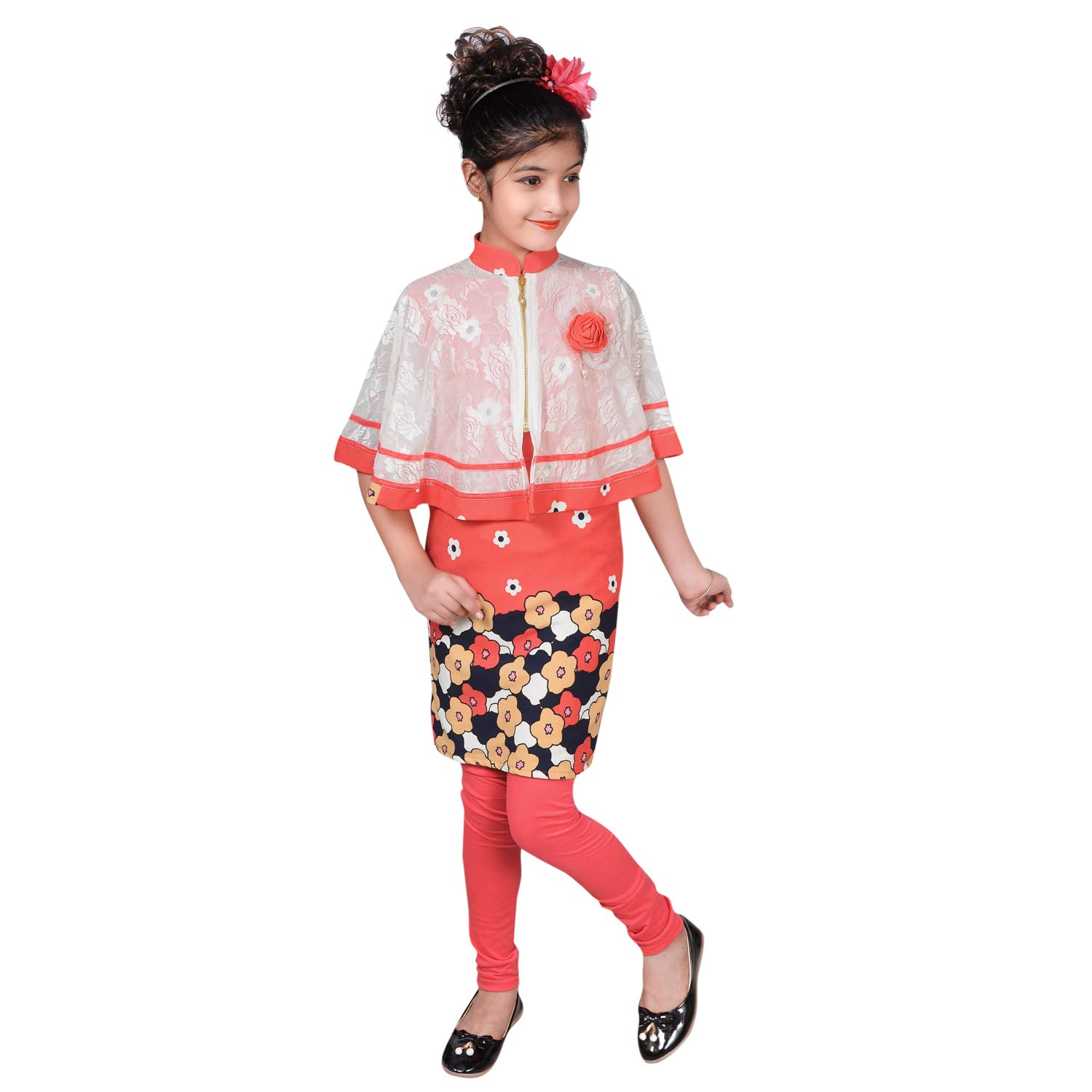 Red EyeKylon Girls midi/Knee Length Unique Stylish Dress (Red)