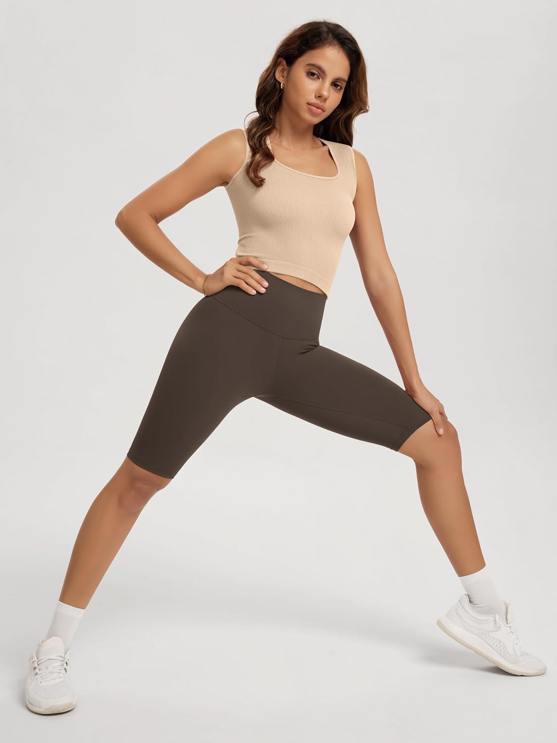 ODODOS Seamless Square Neck Tank for Women Ribbed Soft Sleeveless Longline Crop Tops - Image 5