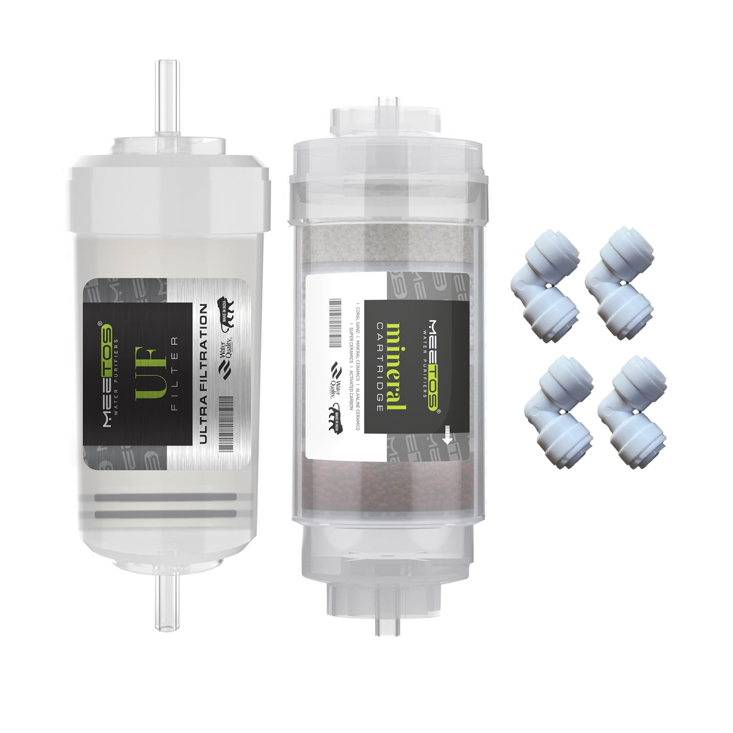 MEETOS 4 inch Ultrafiltration Cartridge and Mineral Cartridge for RO with Connector for All Type of RO Water Purifier-image-24