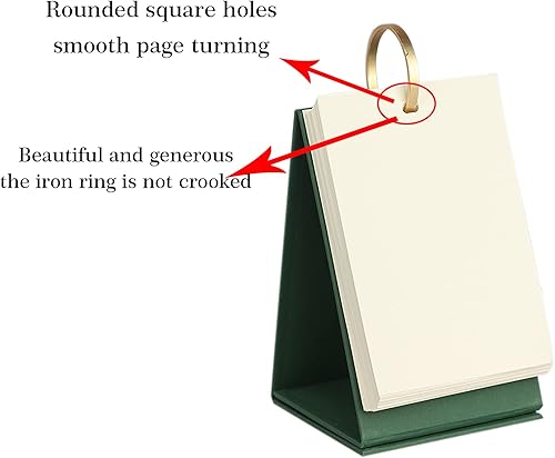 Miniatura 5 de Pequeñas tarjetas flash en blanco, tarjetas de índice, tarjetas de notas perforadas con anillos de carpeta, papel kraft de pie, tarjetas de estudio