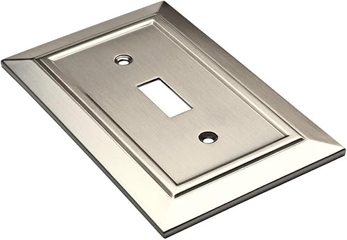 Miniatura 7 de Placa de interruptor Franklin Brass W35228-SN-C Classic Architecture, cuádruple, decoración de pared, níquel satinado