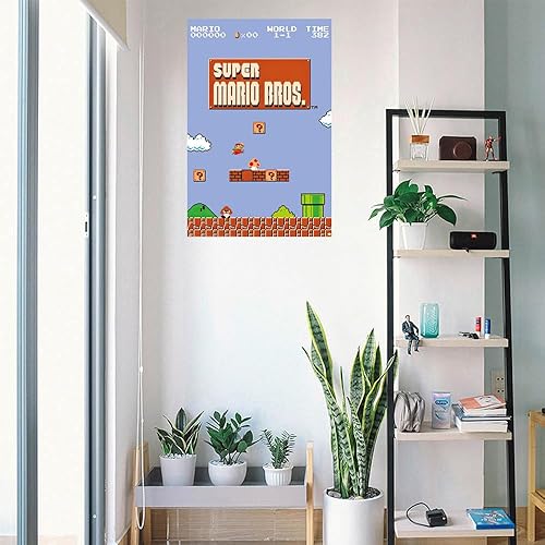 Miniatura 4 de Super Mario Bros. - Póster para juegos (pantalla de juego vintage, mundo 1-1) (tamaño 24 x 36 pulgadas)