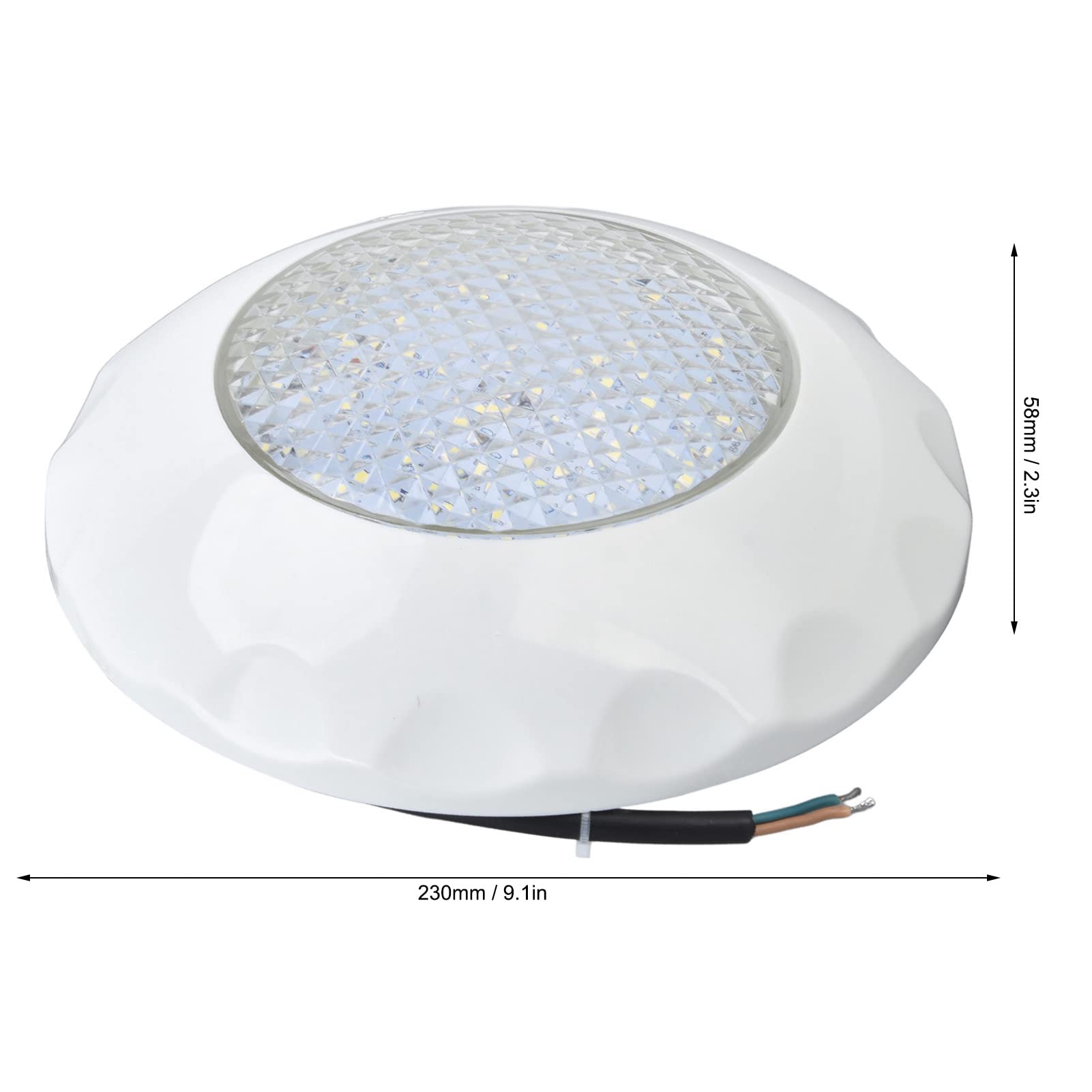 Srliya AC12V 9W LED-Poolleuchte IP68 Wasserdichte Schwimmbadleuchte Wandmontierte Unterwasserleuchte Teich Im Freien 6500K