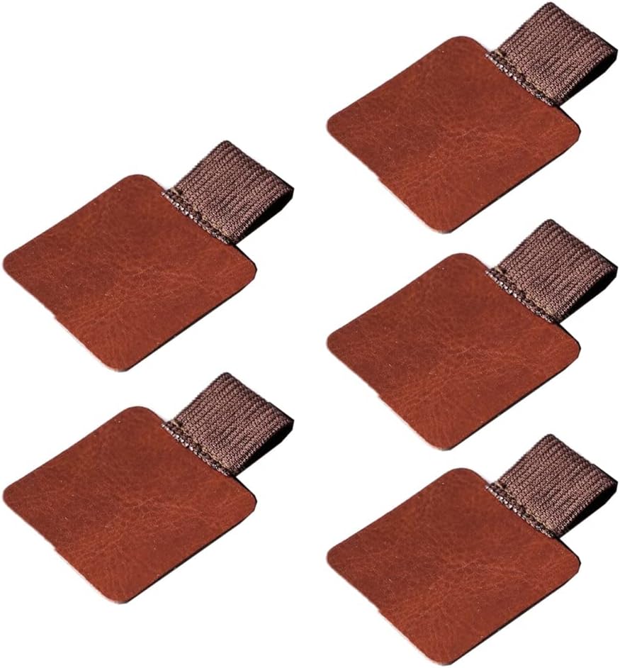 Self-adhesive Leather Pen Holder 5 Pack Adjustable Elastic Loop Anti-lost Stationery for Notebooks Journals Planners