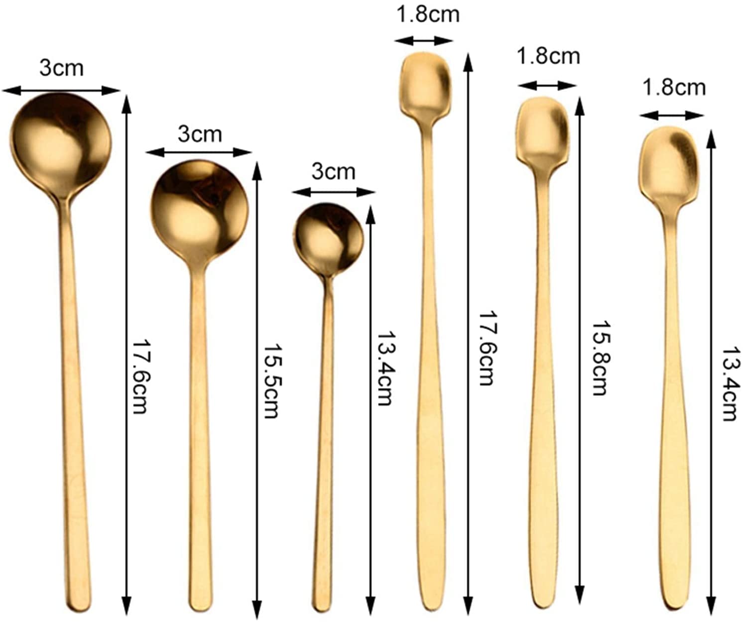 Cucharas De Mesa Cuchara de café oro Cucharas acero inoxidable Cucharadas postre azúcar Helado Sopa Accesorios cocina, 12pcs Sopa Antigoteo Servir