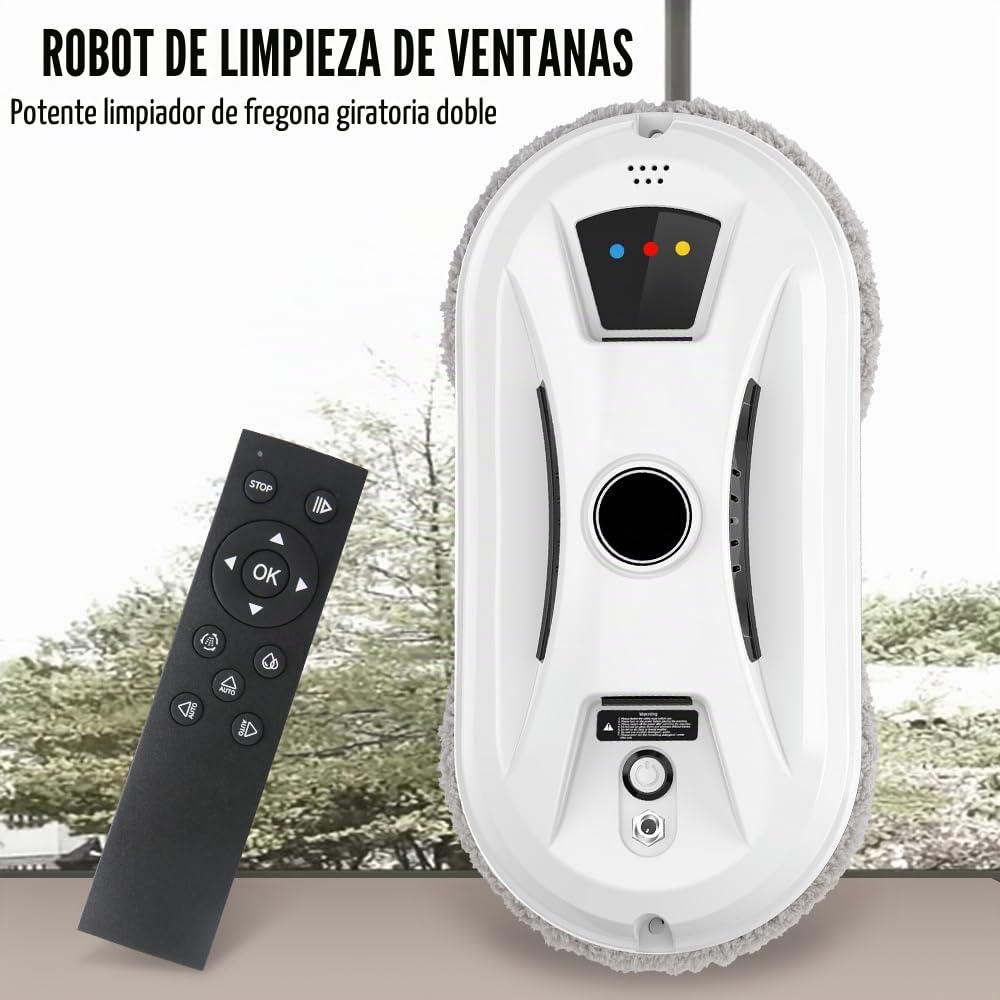 Robot Limpiacristales, Limpiador de Vidrios Magnético 5600 Pa, Planificación Inteligente para Limpieza Automática, Tecnología de Reconocimiento de Bordes para Ventanas Interiores y Exteriores
