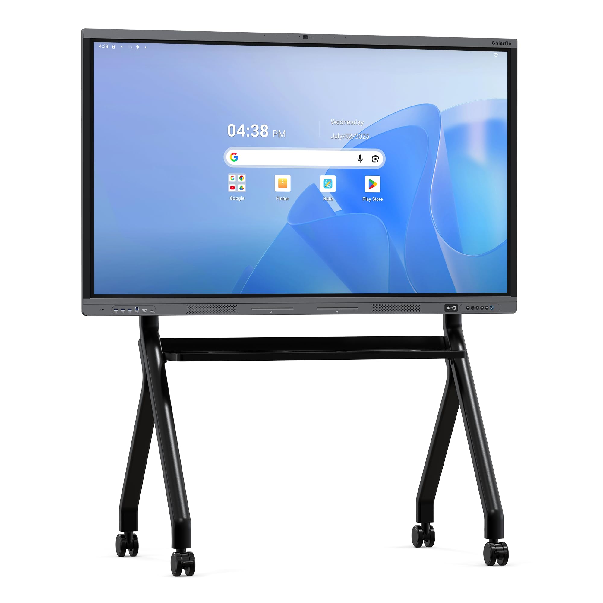 Shiarffe X5 Pro 4K 65 Inch Smart Board with Portable Stand, EDLA-Certified Digital Whiteboard, Touchscreen Interactive Display Built-in Camera for Classroom Office Hybrid Work Home, Android OS
