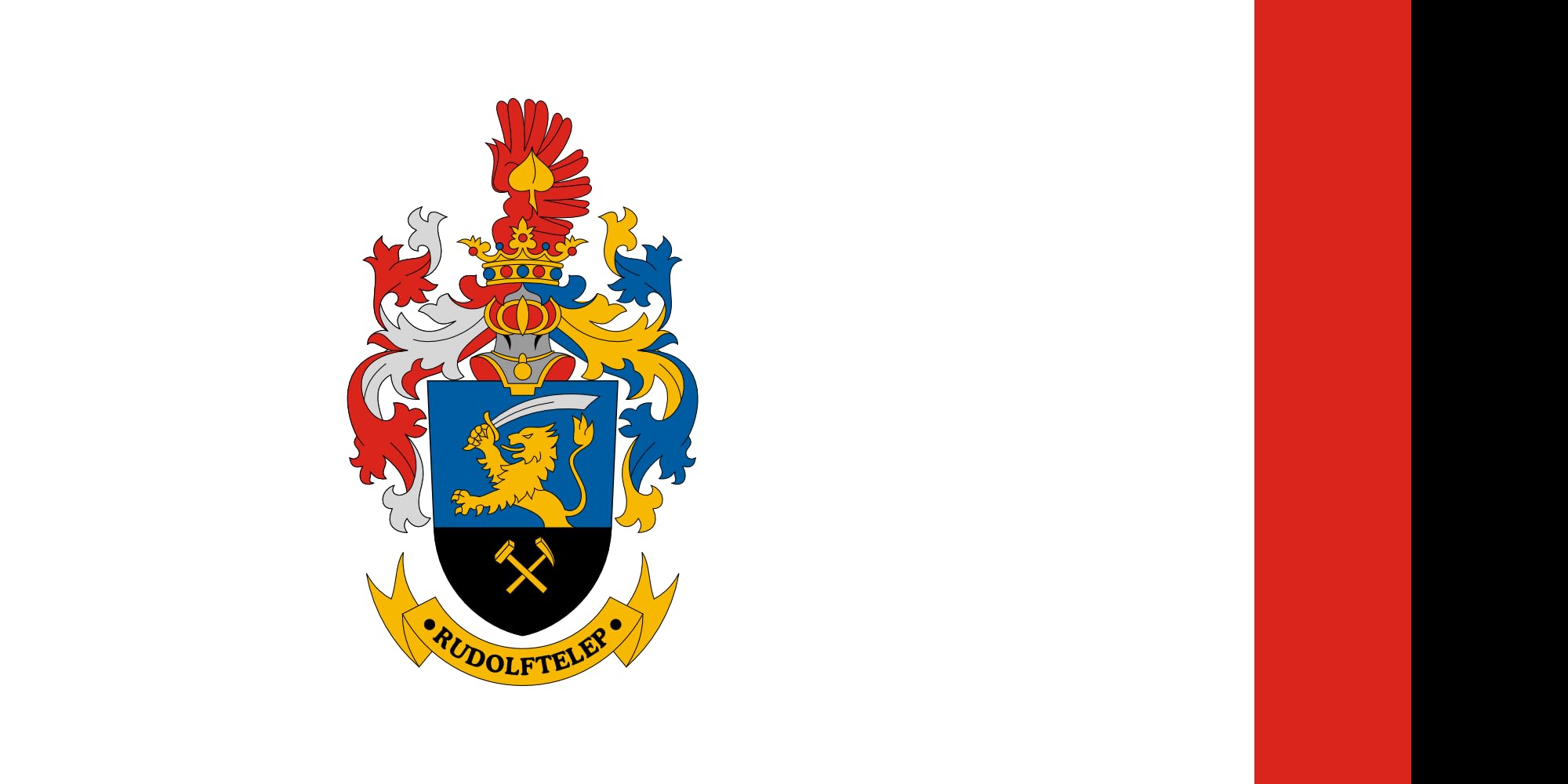 Drapeau large Rudolftelep pour pavillonnerie extérieure et commémorations