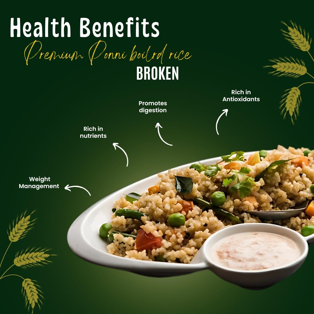 RR PILLAI'S Premium Ponni Boiled Rice (Broken) - 2kg, Cooks Faster - Image 5 thumbnail