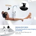 VALKYRIE Manual Scalp Massager Shampoo Brush,Eco-Friendly Wheat Straw Body With Soft Silicon Bristles, Exfoliator|Dandruff Removal,Prevents Hair Loss For unisex (BLACK) gallery image