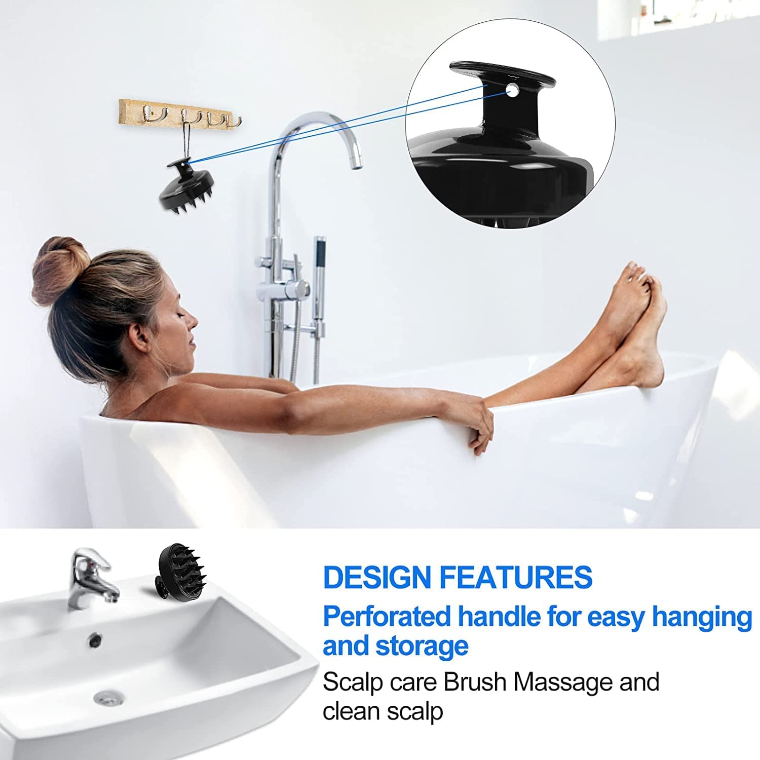 VALKYRIE Scalp Massager Shampoo Brush, Wheat Straw body with Soft Silicon Bristles, Hair Scalp Scrubber, Scalp Exfoliator | Dandruff Removal, Prevents Hair loss for Men & Women (BLCK2) VALKYRIE Scalp Massager Shampoo Brush, Wheat Straw body with Soft Silicon Bristles, Hair Scalp Scrubber, Scalp Exfoliator | Dandruff Removal, Prevents Hair loss for Men & Women (BLCK2)