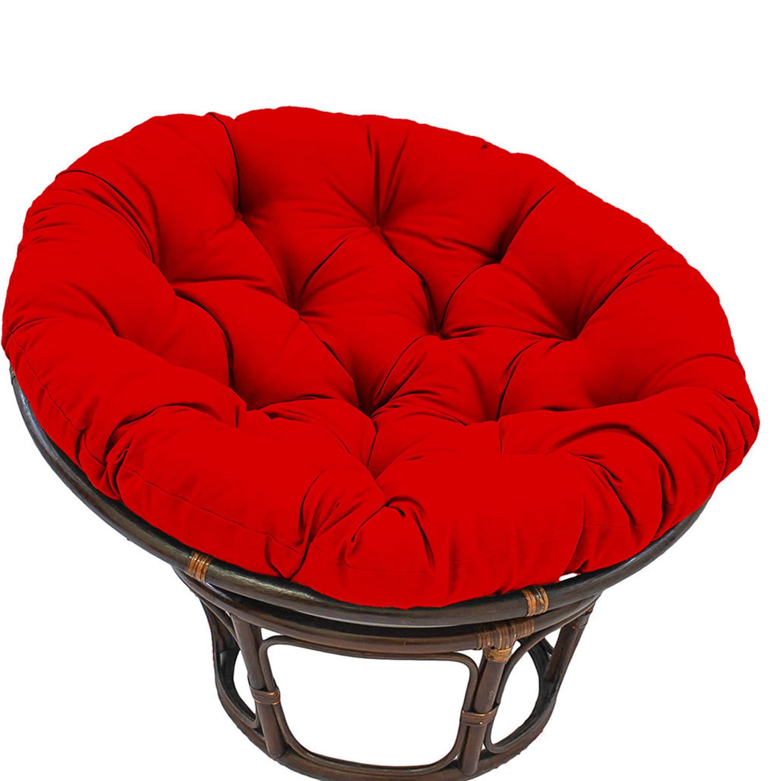 Papasan Chair Cushion Outdoor,Waterproof Hanging Chair Cushion Round Seat Cushion,Comfortable Chair Pad Removable Seat Cushion for Garden Chair, Rattan Chair,Swing Chair,Bright Red,180cm