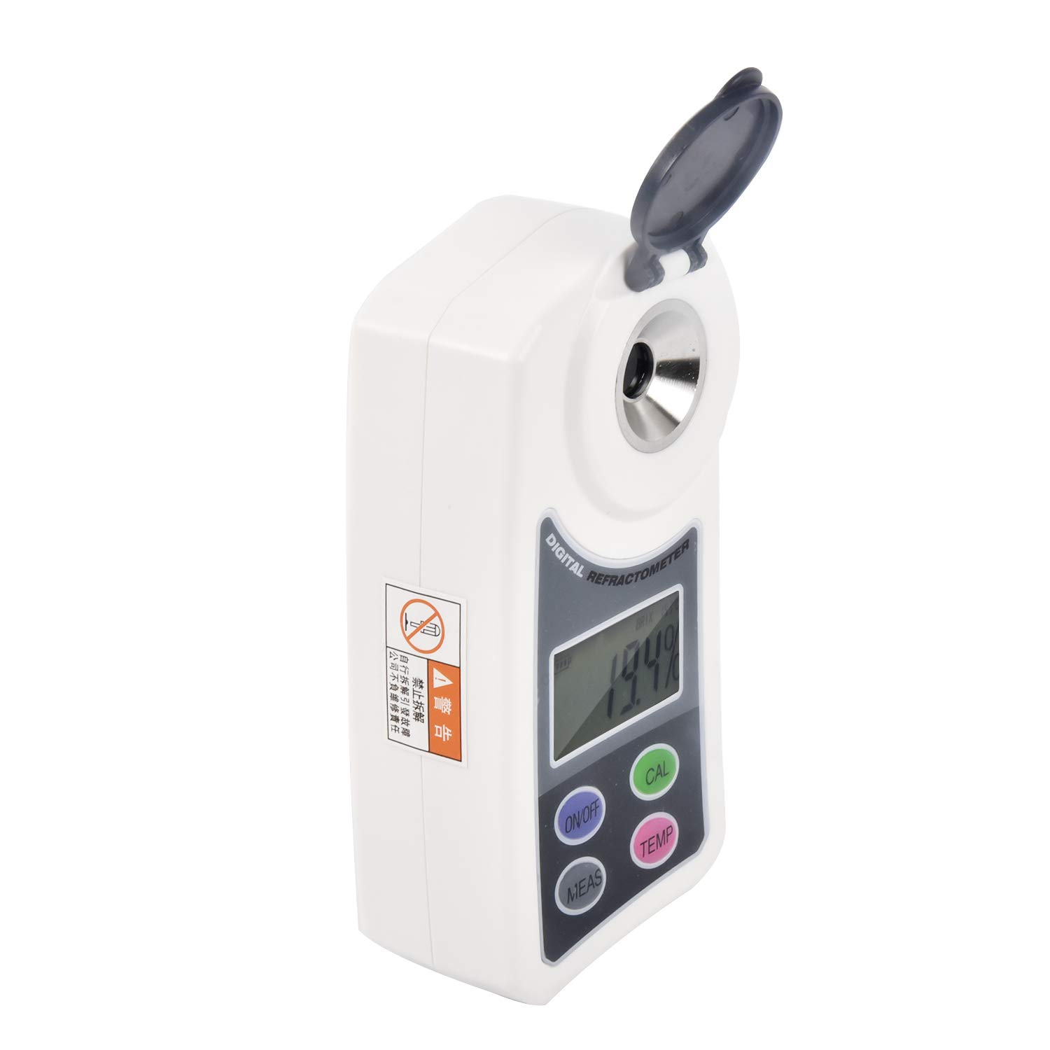 Refractómetro Digital Brix Sacarímetro electrónico portátil para medición del Contenido de azúcar en la Industria de Alimentos y Bebidas Rango de 0,0 a 55 por ciento con Prisma de
