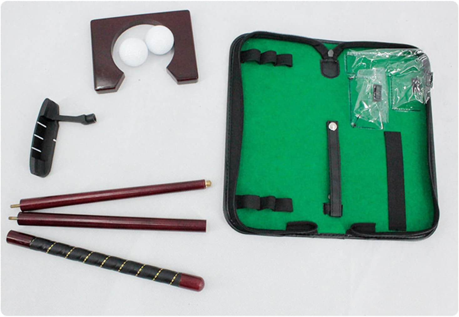 Golf Putting Set with Golf Putter, Portable Golf Putter Kit, 2 Golf Balls, Portable Golf Putter Kit, Golf Putting Cup for Travel Indoor Golf Putting Practice