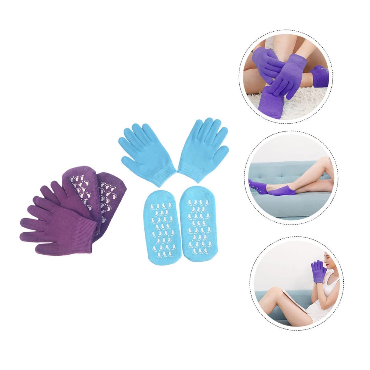 SHERCHPRY Feuchtigkeitsspendende Gel Socken Handschuhe 2 Stück zur Pflege Trockener Haut