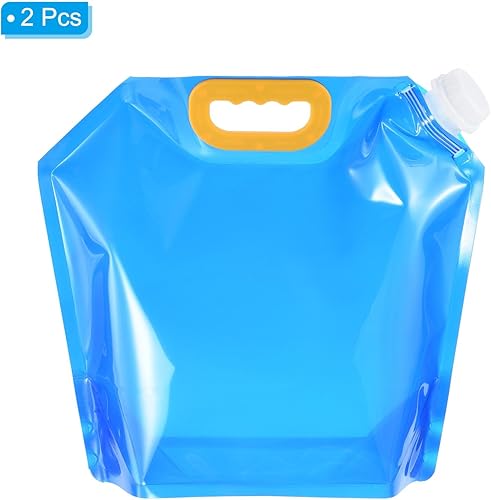 Miniatura 10 de PATIKIL Bolsa plegable para contenedores de agua de 1.3 galones, paquete de 2 jarras de almacenamiento de plástico plegables para camping,