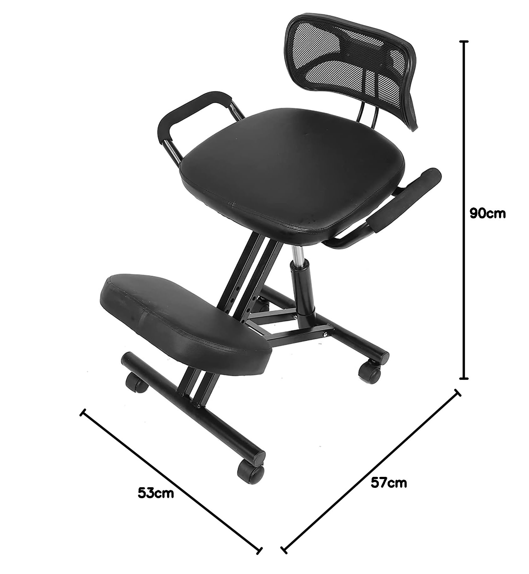 Silla de corrección de postura de rodillas ergonómica, silla de corrección de postura, asiento con respaldo, silla de rodillas de acero.