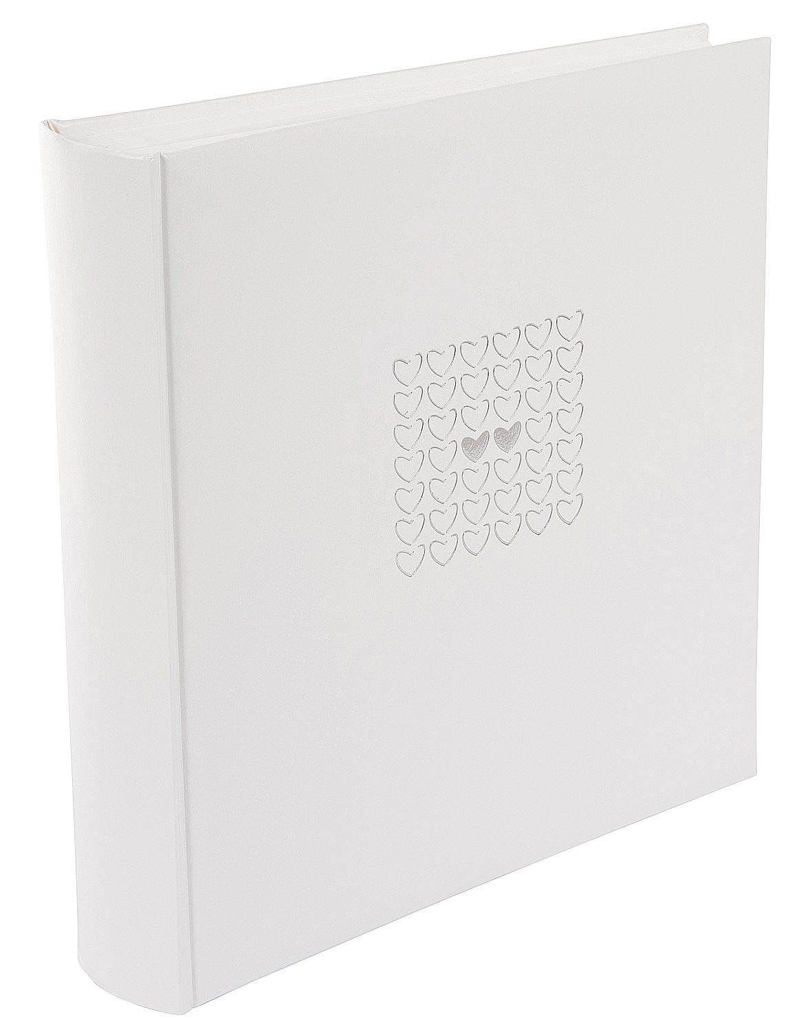goldbuch 31450 Album ślubny Elegance, album na zdjęcia i obrazy, 30 x 31 cm, album fotograficzny z 100 białymi stronami z pergaminem, sztuczna skóra ze srebrnym tłoczeniem, masa perłowa