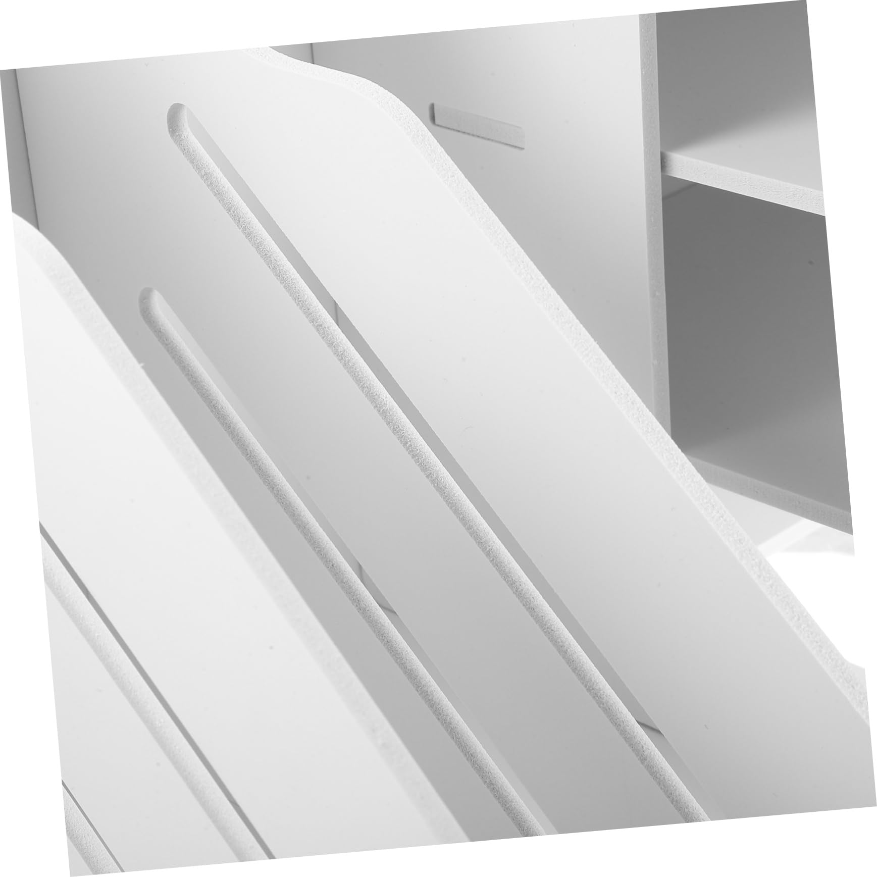 Portadocumenti da Tavolo a 4 Livelli in Composito Legno-plastica Bianco | Vassoio Orizzontale per Fogli A4, Design Smontabile, per Ufficio e Casa