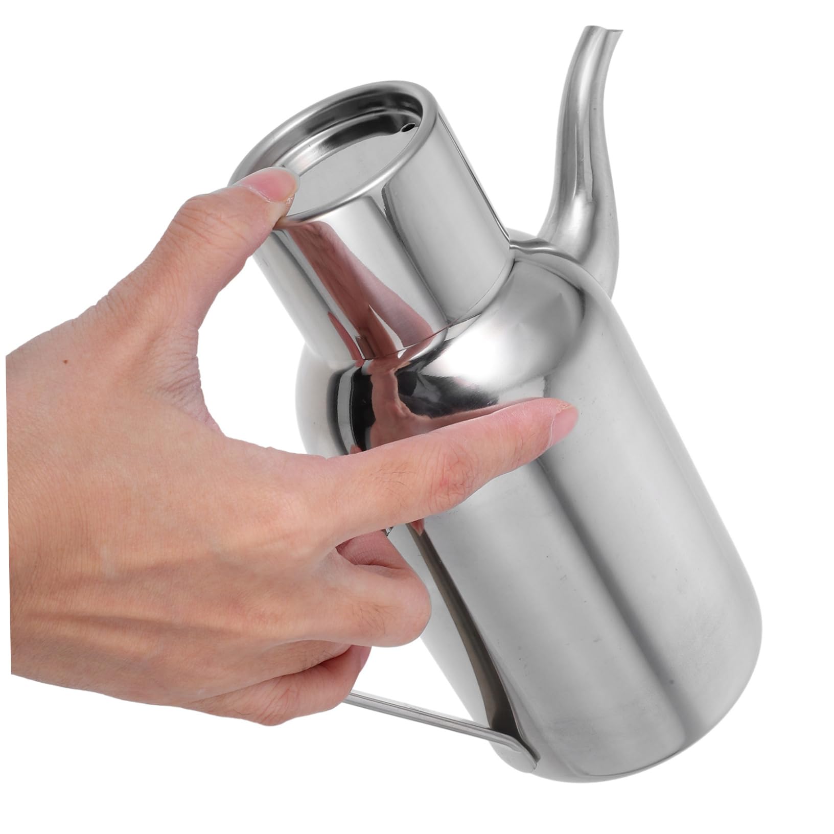 Gatuida Dispensador Botella de Acero Aceite en Inoxidable de 800ml Apertura Fácil Diseño Redondo Portátil Elegante y Uso Diario Cocina para Vinagre y Salsa