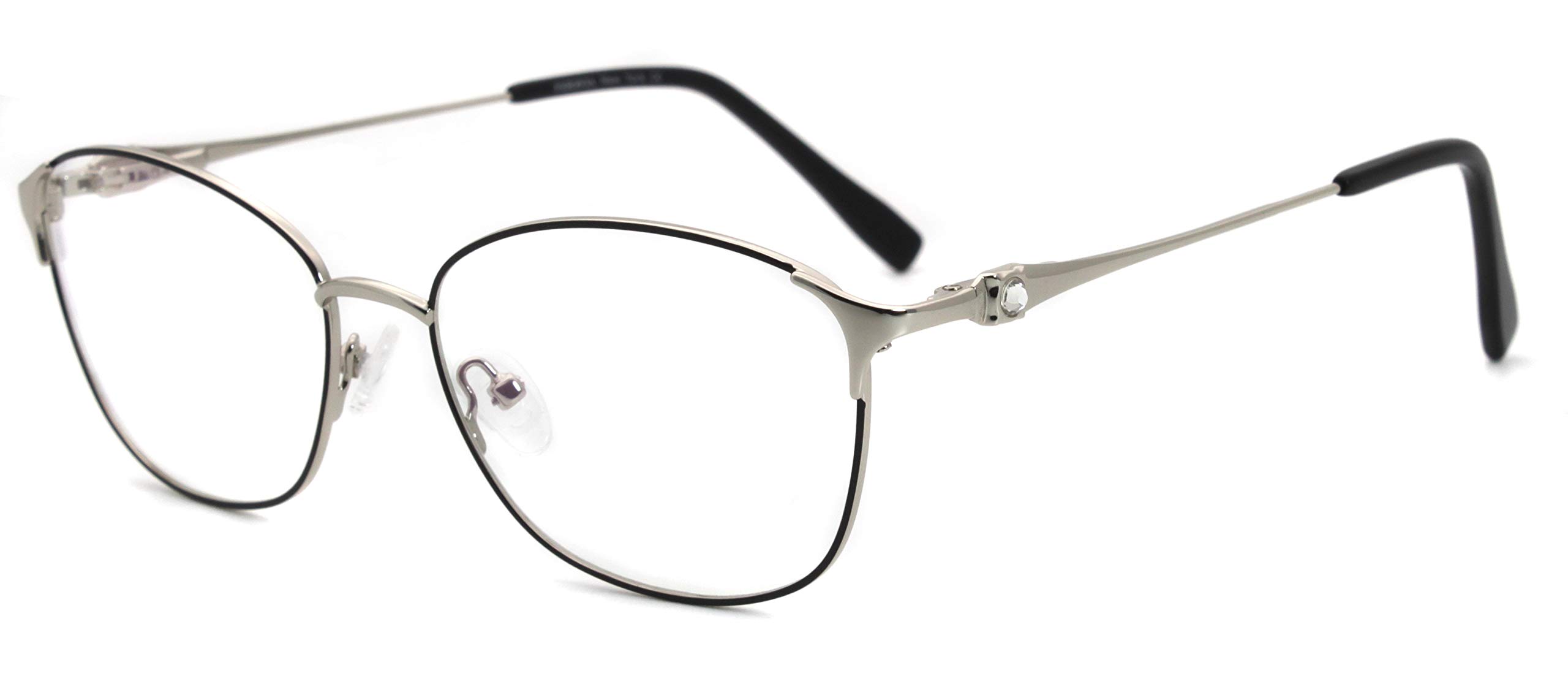 FERAVIAVintage with diamond eyeglasses for women metal clear lens non prescription eyeglasses