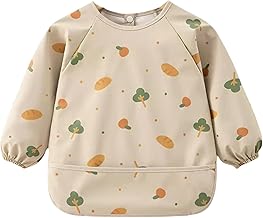 Weaning Bib with Long Sleeves & BLW, Soft and Skin-Friendly Material, Coverall Bibs for Baby Feeding,Toddler Led Feeding Sleeved Accessories for Babies from 6 Months Waterproof Apron Cape For Toddlers