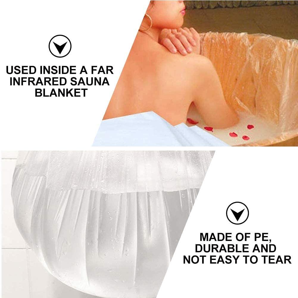 TEMKIN Bolsas de Sauna, láminas de plástico para Envoltura Corporal utilizadas Dentro de una Manta de Sauna de Infrarrojos lejanos, 86 x 47 Pulgadas, Paquete de 50 Unidades