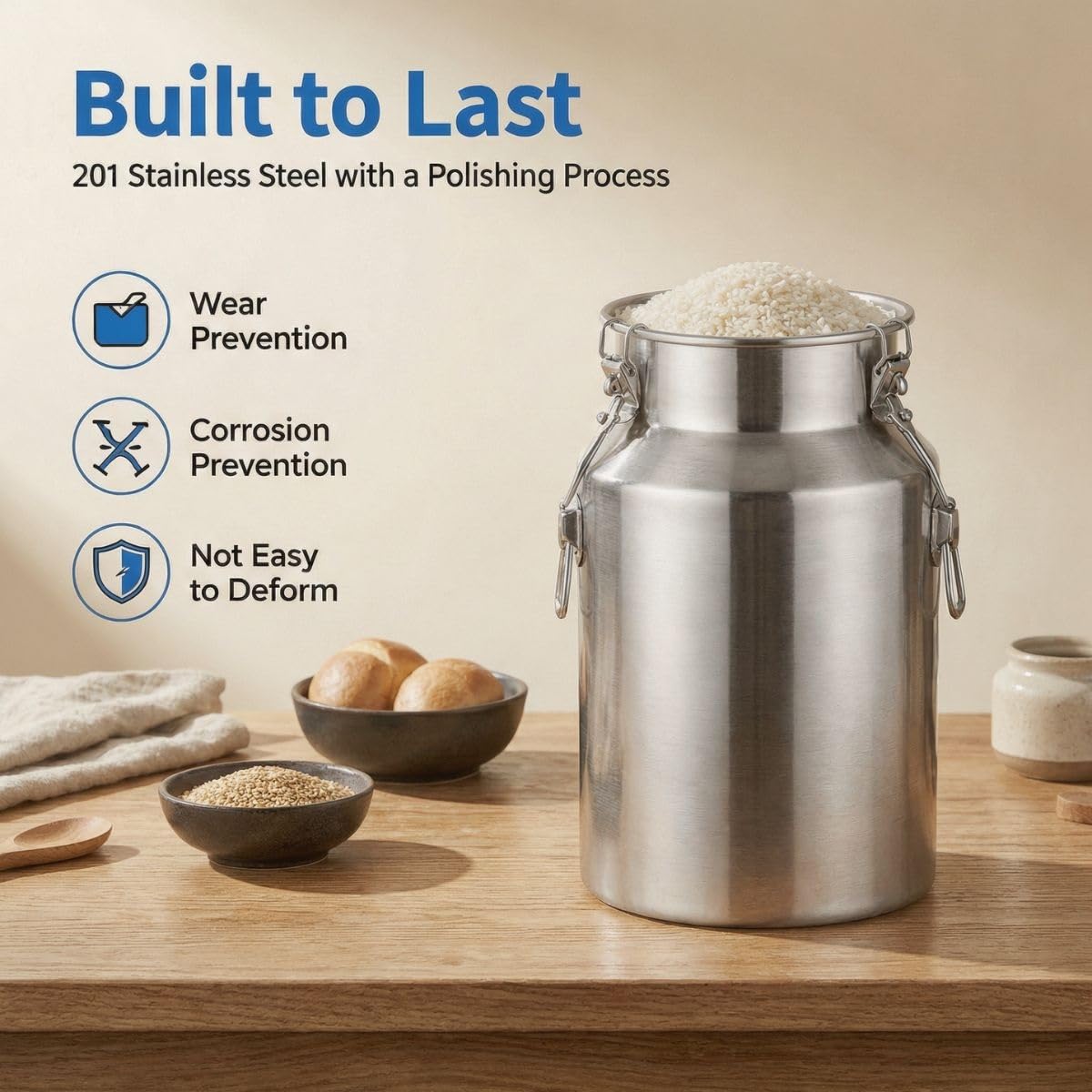 14L Jarra con Grifo Lechera Acero Inoxidable 201 Bidón Transporte Leche | 5-100L Cubo de Acero Inoxidable 201 Barril Aceite Recipiente para Lácteos Transportar Líquidos Agua(No Spigot,35L)