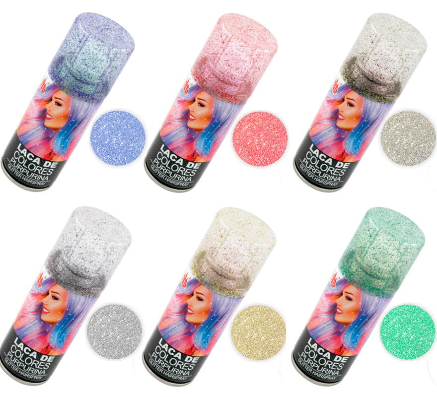 Partilandia Spray Laca Destellos Purpurina de 100 ml en varios colores (Oro)