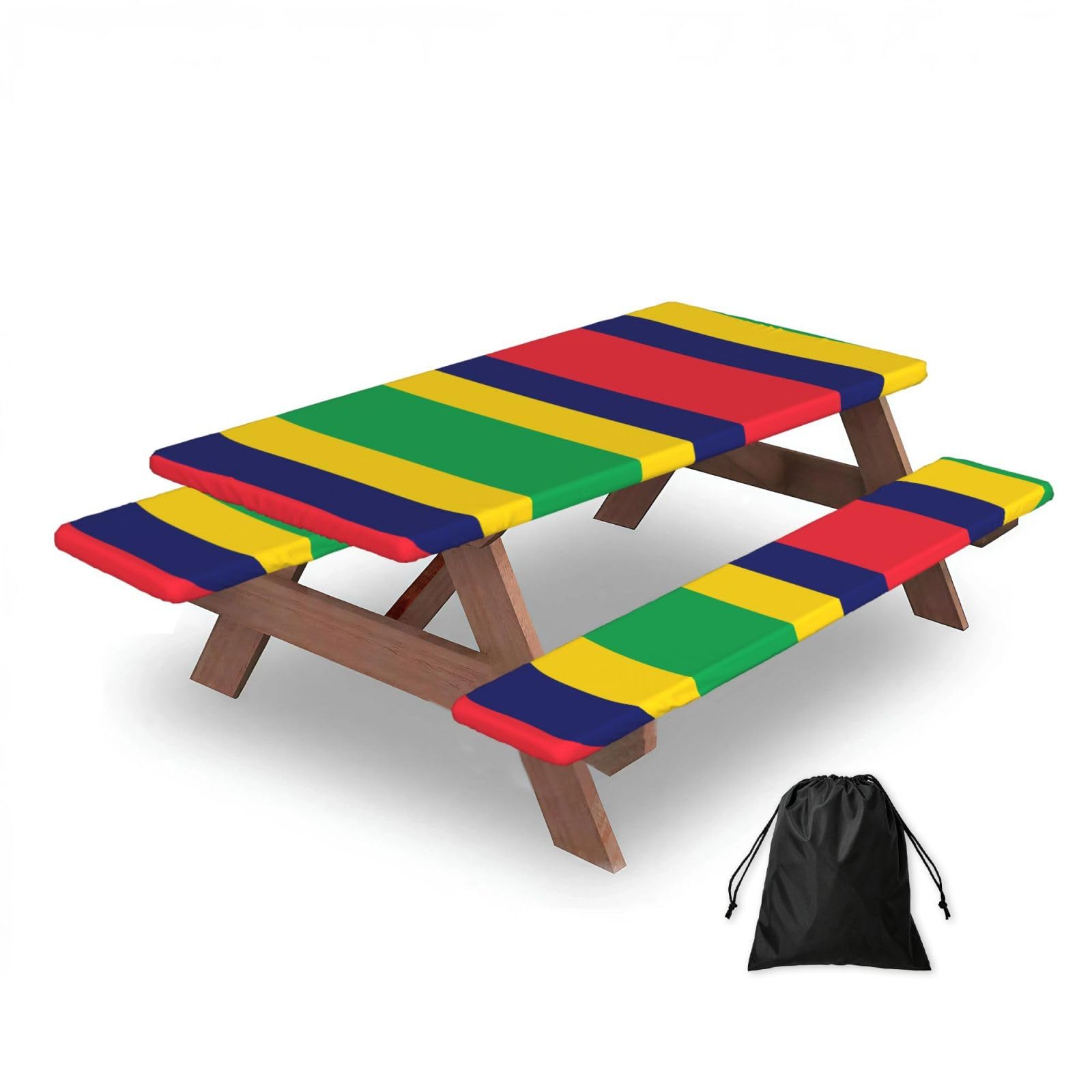 Zqytgfdc Black Flag Of Mauritius Rectangular Water-Repellent Picnic Tablecloths, Outdoor Camping, Picnic, Bbq