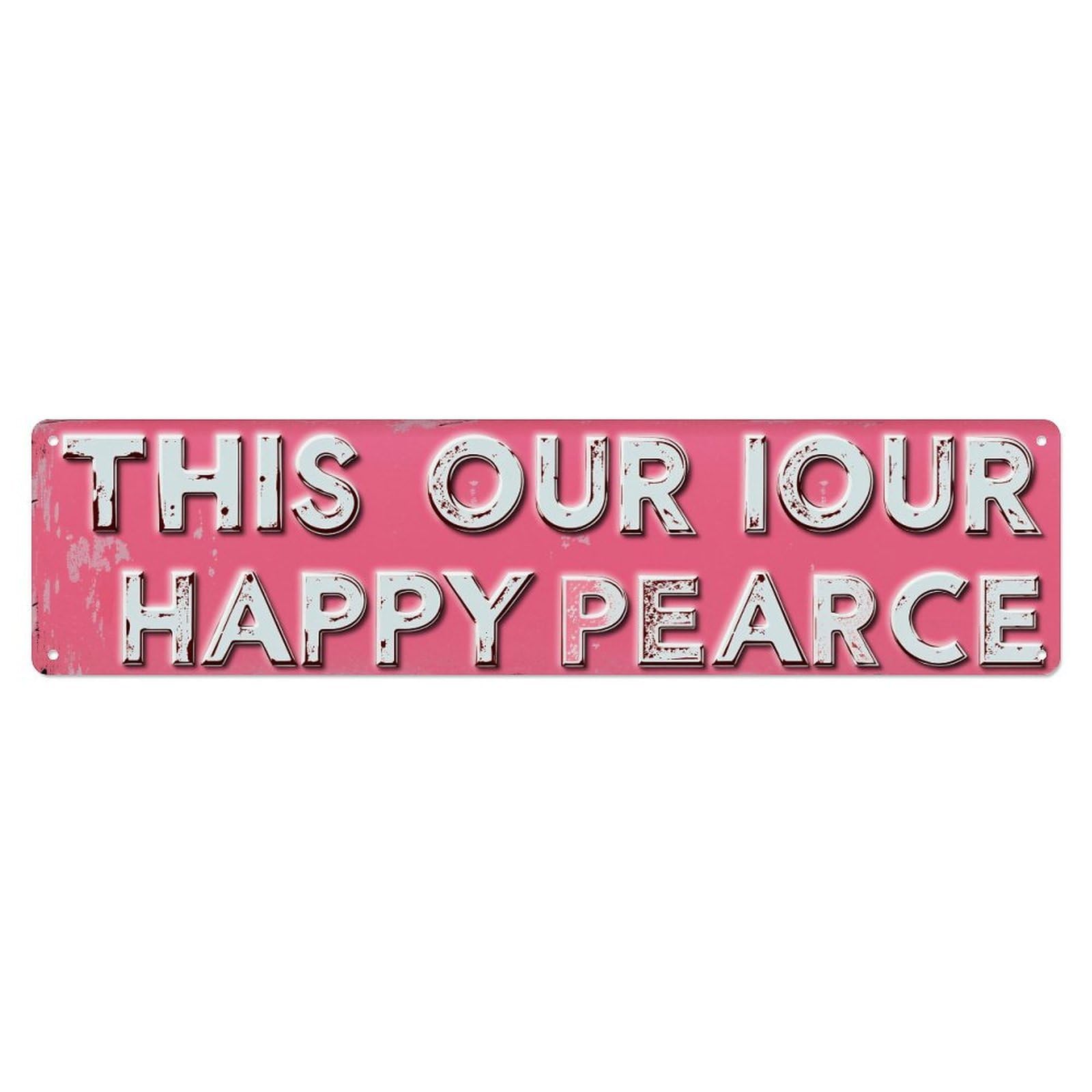 Jdyaojiesheng Vintage This Our Iour Happy Pearce Tin Sign Retro Metal Wall Decor Metal Poster, Home Bar Garage Farmhouse Cafe Wall Art Decoration 4X16inch