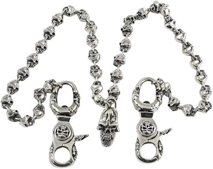 Solid 925 Sterling Silver Skull Wallet Chain Men's Biker at Amazon