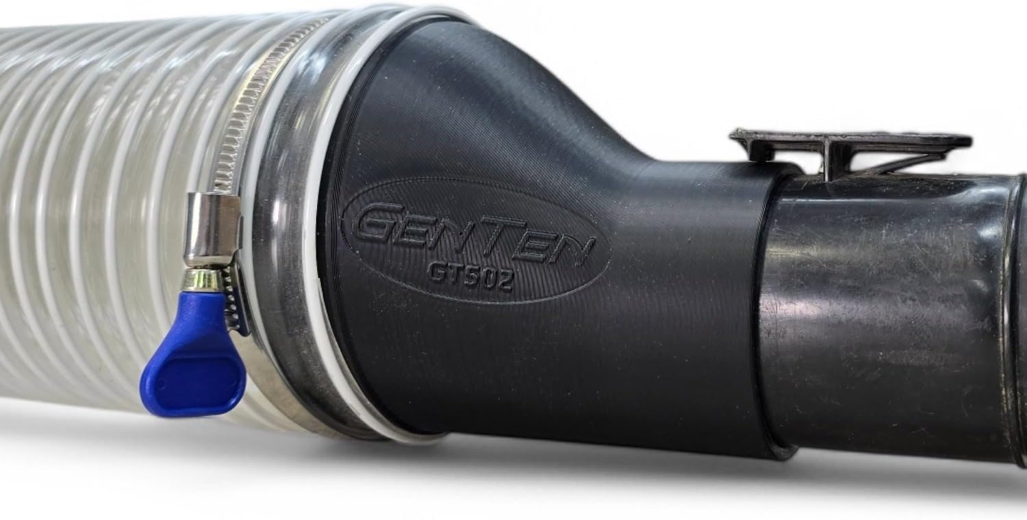 GenTen 4 to 2-1/2 Inch Vacuum Hose Adapter | Heavy-Duty Shop Vac Reducer for Dust Collection Fittings & Dust Collectors for Woodworking - 4” Hose to 2.5” Port, USA Made (Slip-In)