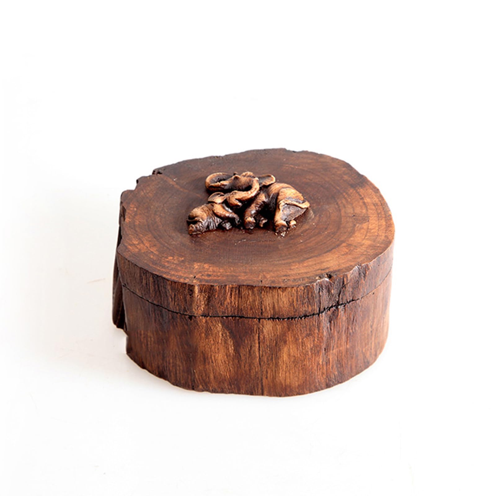 Urna pequeña de madera para cremación, caja de recuerdo, urna conmemorativa para cenizas de mascotas, patrón de elefantes, 15 cm