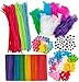 600 Piece Crafts Supplies Mega Pack - Includes Feathers. Craft Buttons, Pom Poms, Colored Popsicle Sticks, Googly Eyes, and Chenille Stems