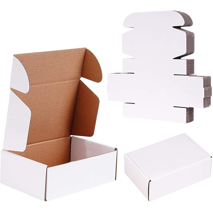 Buy 35 Pack 6x4x2 Cute White Shipping Boxes Corrugated Cardboard