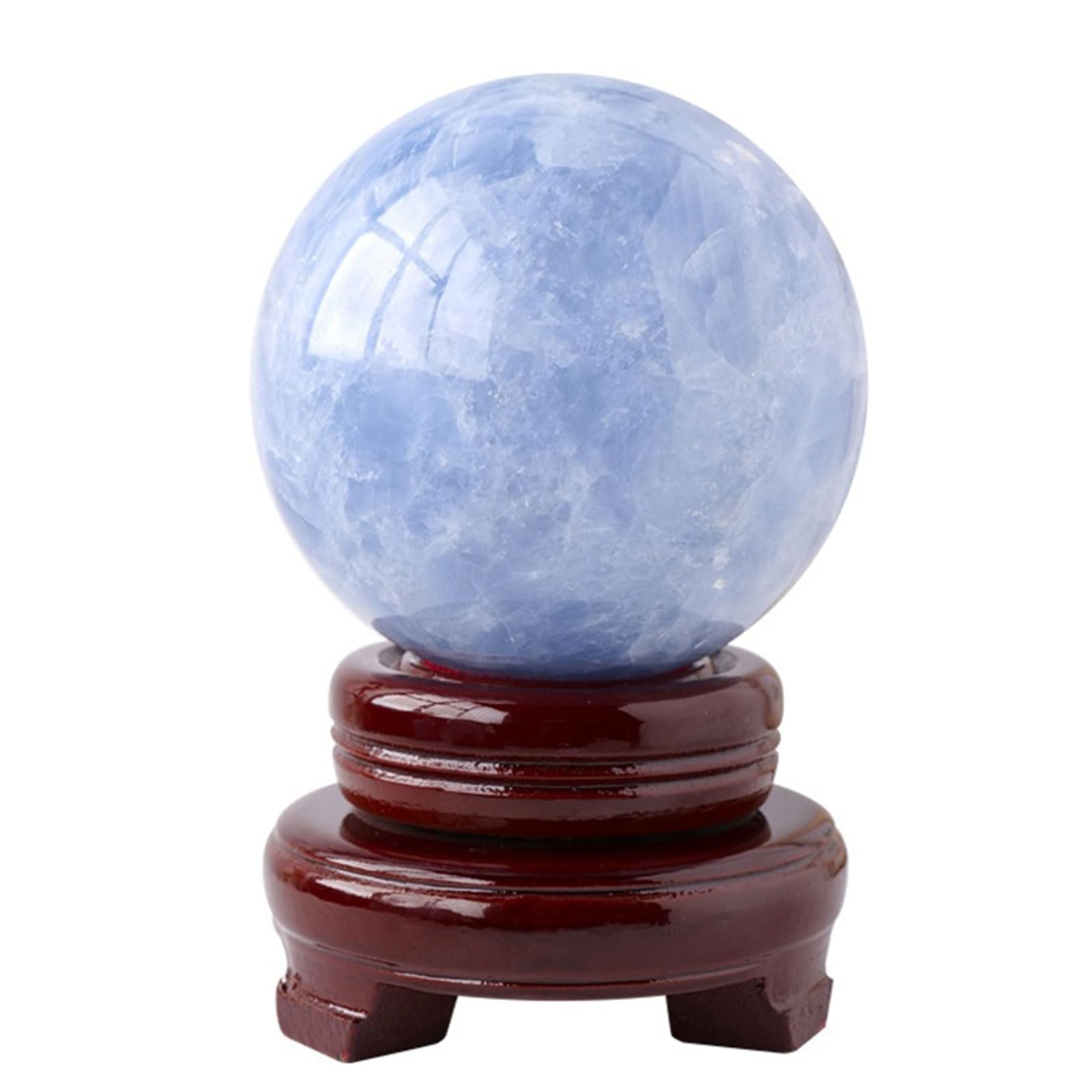 DFrywdgSEY crystal ball, Blue Celestite with Stand - for Witchcraft Fortune Teller Home Decor(45~50mm)