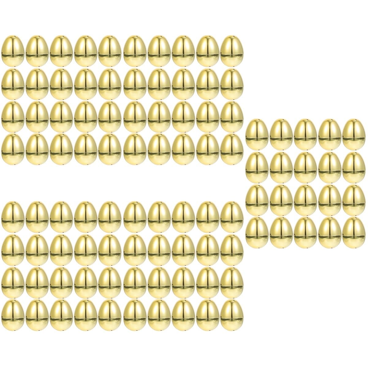Alipis 100pezzi Uova di Pasqua Decorative Riempibili Plastica Uova Dorate per Decorazioni Pasquali