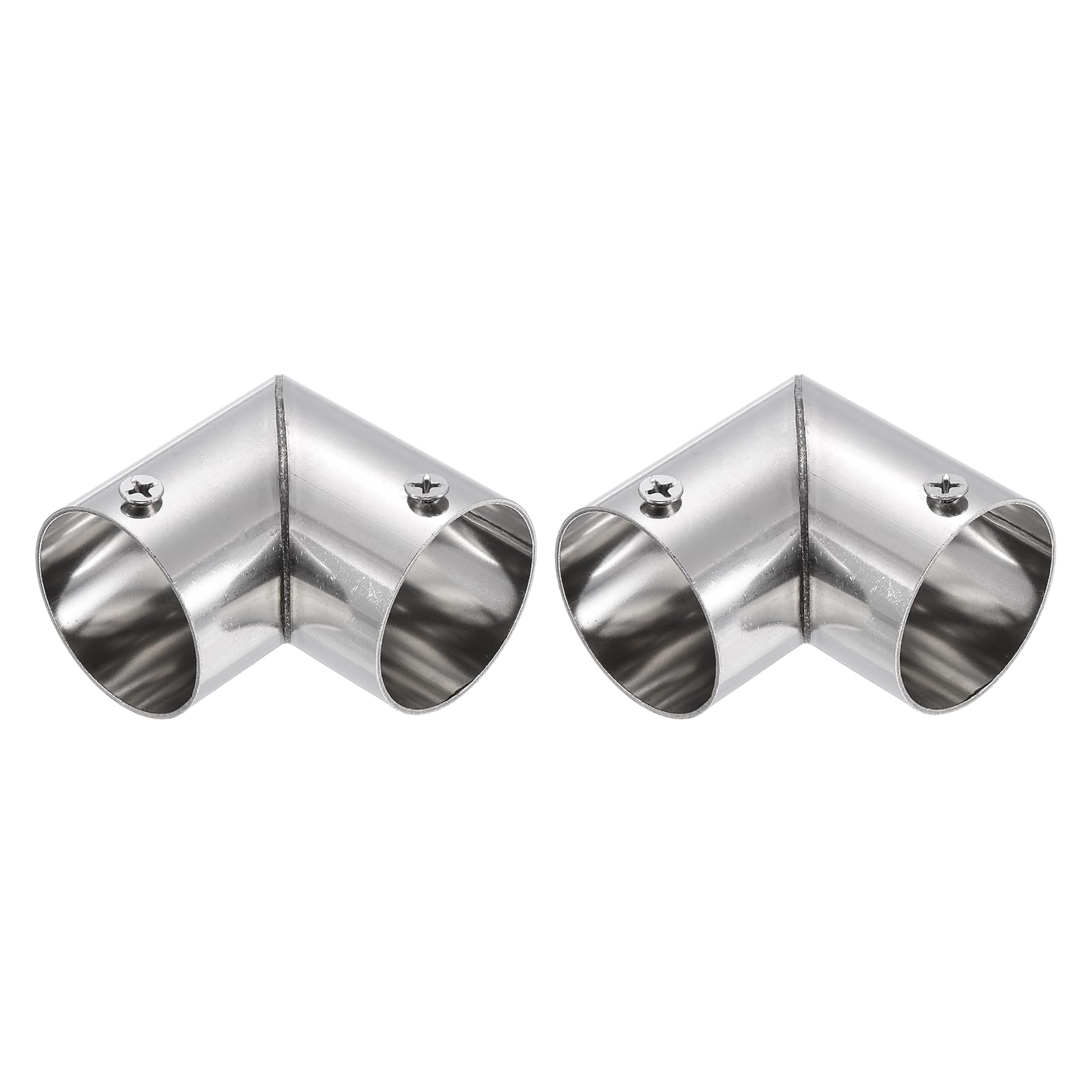 sourcing map 2Pcs 3-Way Tee Pipe Fitting, Fit 32mm OD Pipe Stainless Steel Structural Joint Pipe Connector Chain Link Fence Clamp for Fence Railing Handrail DIY